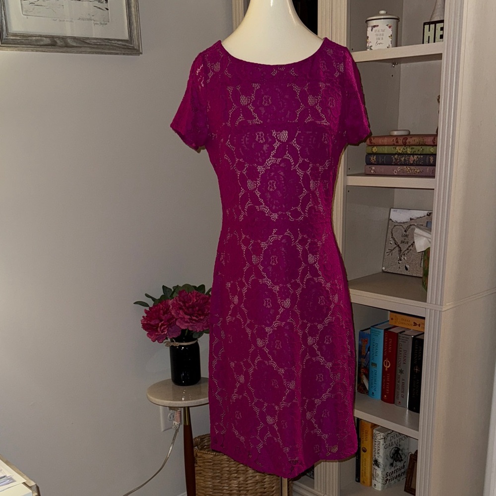 Ivanka Trump Magenta Lace Dress